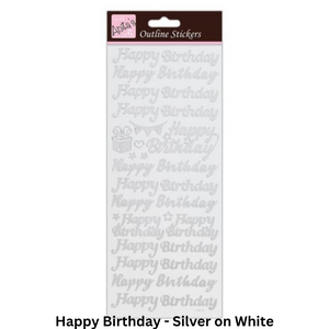 Anitas Outline Stickers - Happy Birthday Assorted