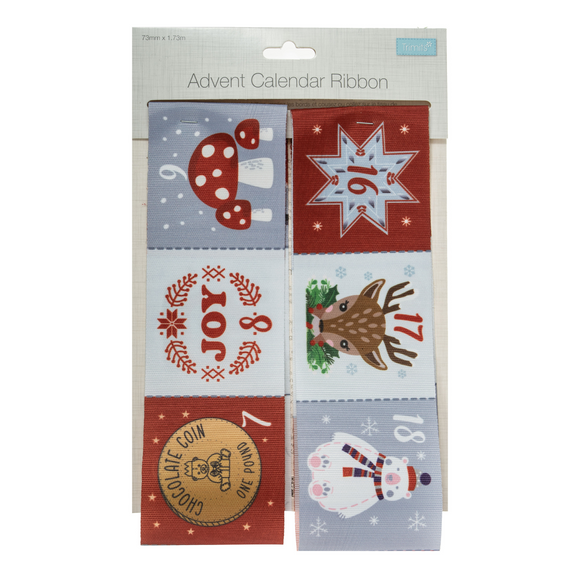 Trimits Make Your Own DIY Ribbon: Advent Calendar: 1.73m x 73mm