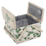 HobbyGift Sewing Box (L): Twin Lid: Square: Hydrangea