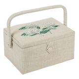 HobbyGift Sewing Box (M): Embroidered: Hydrangea