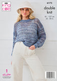 King Cole Knitting Pattern Sweater & Tank Knitted in Homespun Prism DK 6175