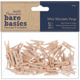 Docrafts Papermania Mini Wooden Pegs (50pk) - Card Making