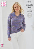 King Cole Knitting Pattern Sweater & Tank Knitted in Homespun Prism DK 6172