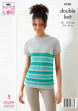 King Cole Knitting Pattern Sweater & Top Knitted in Bamboo Cotton DK 6185