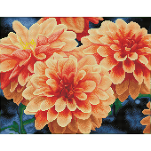 Diamond Dotz: Squares - Peach Dahlias