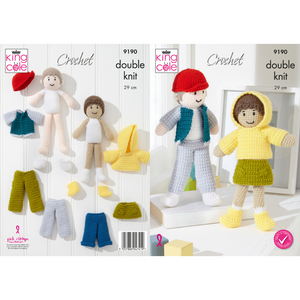 King Cole Crochet Pattern Crocheted Dolls: Crocheted in King Cole Big Value DK 50g 9190.