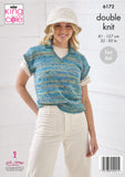 King Cole Knitting Pattern Sweater & Tank Knitted in Homespun Prism DK 6172