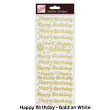 Anitas Outline Stickers - Happy Birthday Assorted