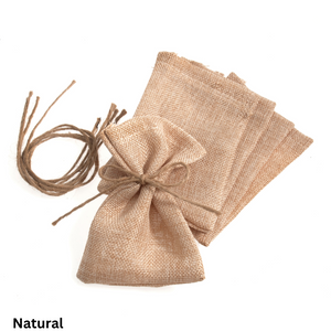 Occasions Jute/Cotton Drawstring Favour Bags - 2 Designs