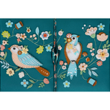 HobbyGift Sewing Box (L): Twin Lid: Appliqué: Bird Aviary