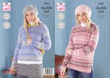 King Cole Knitting Pattern Ladies Sweater & Tunic - Double Knit 5653