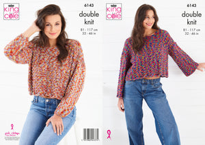 King Cole Knitting Pattern Sweaters - Knitted in Jitterbug DK 6143