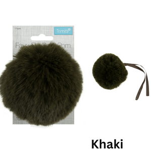 Trimits Pom Pom: Faux Fur: Large: 11cm -  All Colours