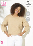 King Cole Knitting Pattern Sweater & Top: Knitted in Cotton Top DK - 5867