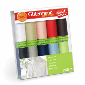 Gutermann Thread Set: Sew-All Extra Fine 200 - 10 x 200m - Assorted