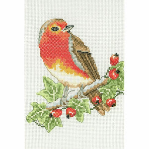 Anchor Starters Cross Stitch Kit - 23cm x 16cm - Red Robin