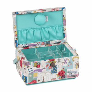 HobbyGift Medium Sewing Box - PVC Handle - Sew Retro