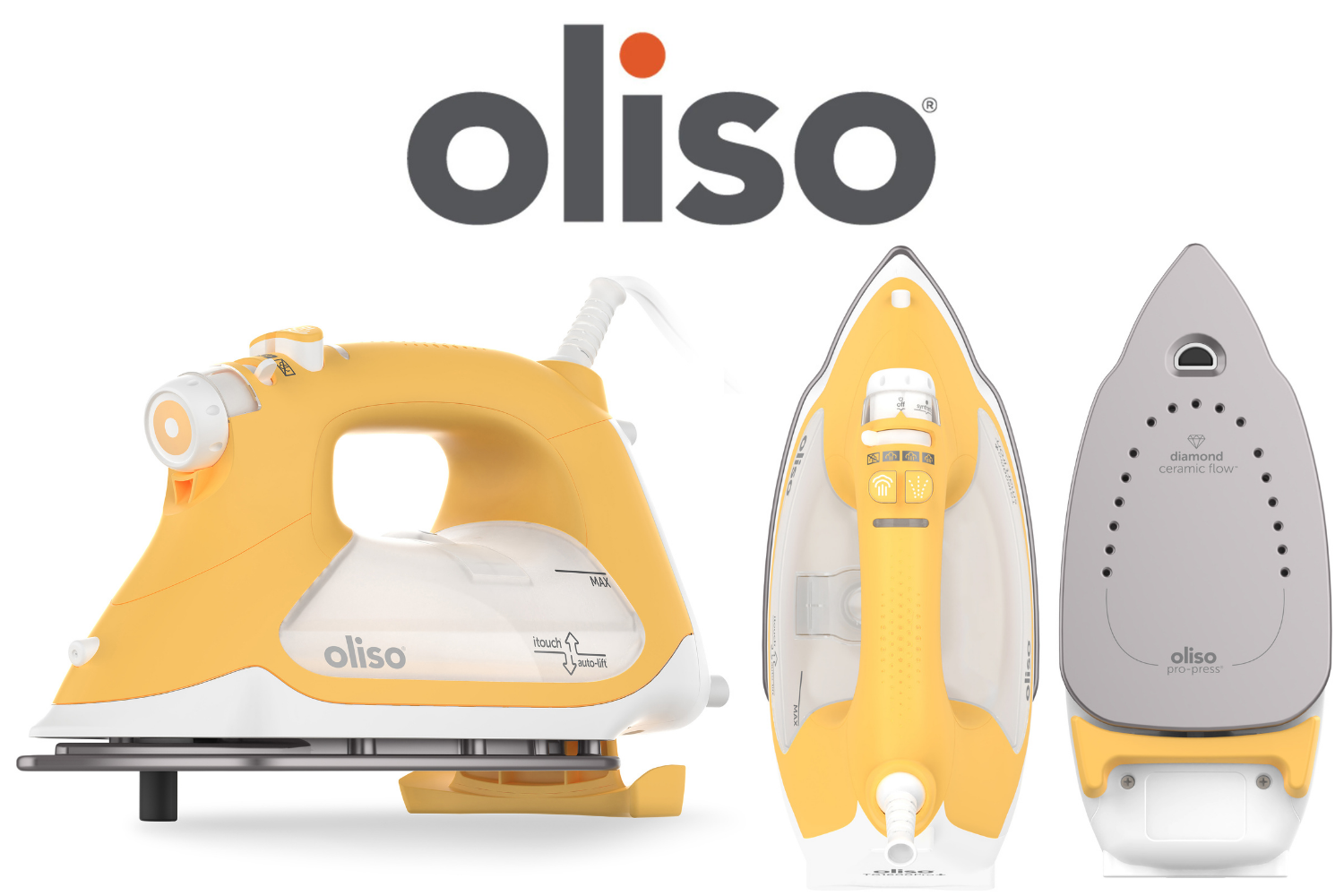 Oliso TG1600 Pro Plus 1800 Watt SmartIron with Auto Lift - for Clothes,  Sewing, Quilting and Crafting Ironing | Diamond Ceramic-Flow Soleplate  Steam