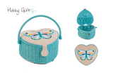 HobbyGift Sewing Box (M): Heart: Appliqué: Flutterby