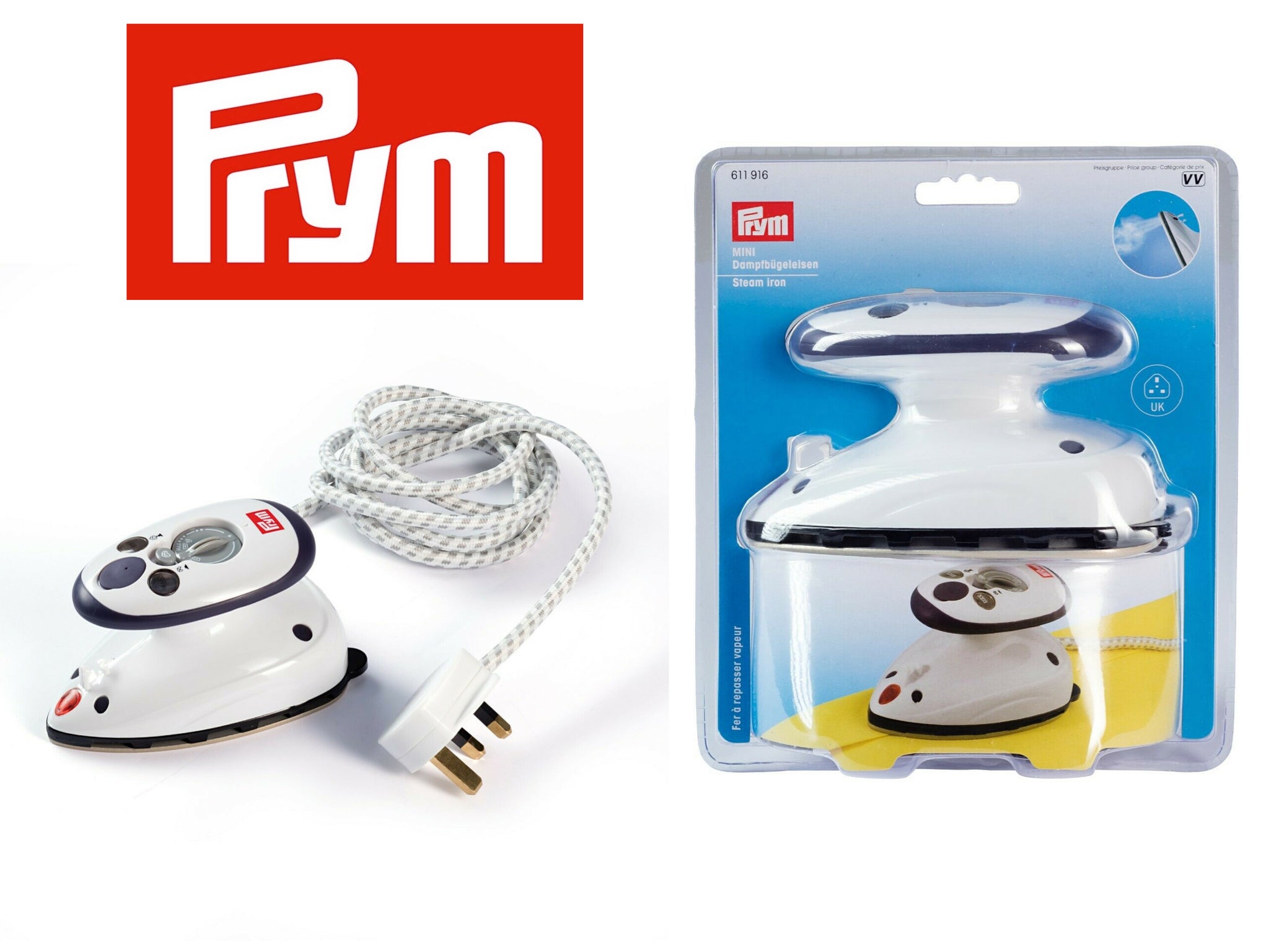Prym Travel Mini Steam Iron Needlework Sewing Crafts – SewProCrafts Ltd