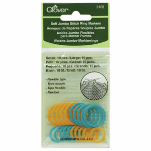 Clover Soft Stitch Ring Markers - 2 Sizes - S/M or L/Jumbo